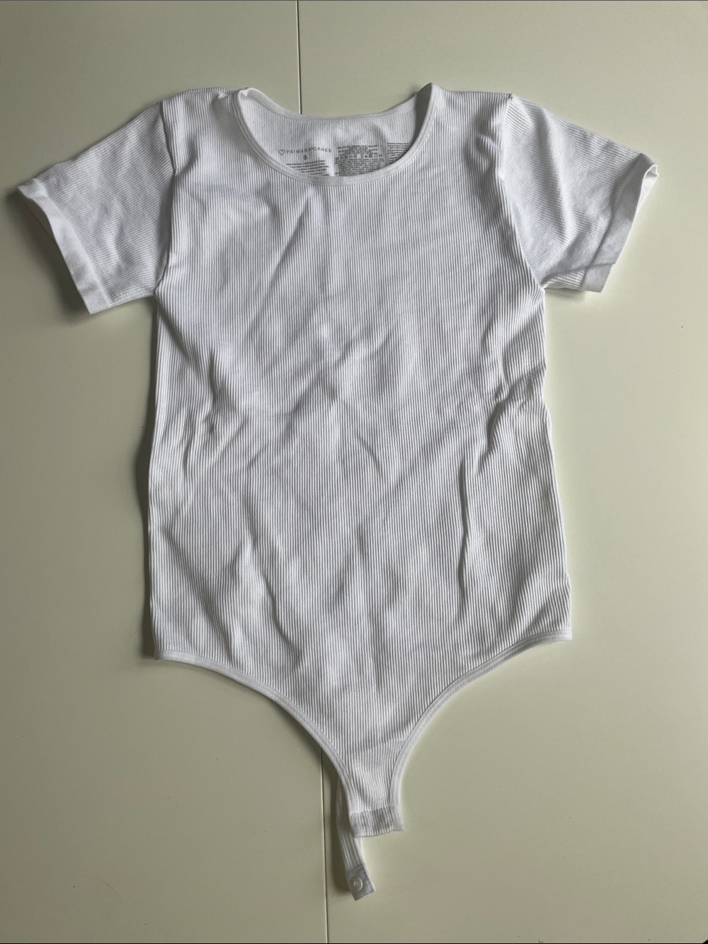 Primark White Ribbed Short-Sleeve Kids Bodysuit
